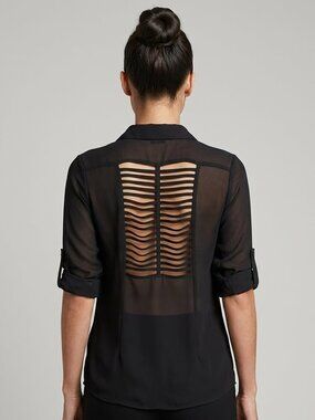 Seductions Sheer Open Back Top